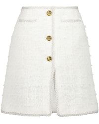 Giambattista Valli - High-waisted Tweed Mini Skirt - Lyst
