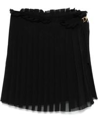 Ami Paris - Pleated Twill Mini Skirt - Lyst