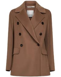 Max Mara - Camel Smmrita Double-Breasted Jacket - Lyst