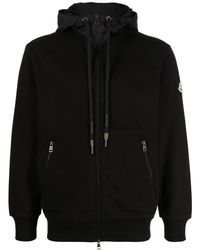 Moncler - Logo-embroidered Hooded Sweatshirt - Lyst