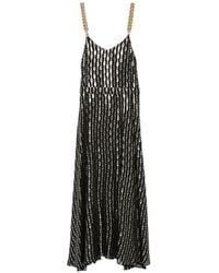 SIMONA CORSELLINI - Chain-Link-Print Chain-Strap Maxi Dress - Lyst