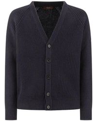 Cruna - Cardigan Côtelé À Manches Raglan - Lyst
