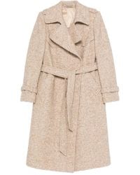 Tagliatore - Belted Herringbone-Pattern Coat - Lyst
