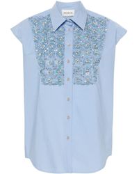 P.A.R.O.S.H. - Crystal-embellished Cotton Shirt - Lyst