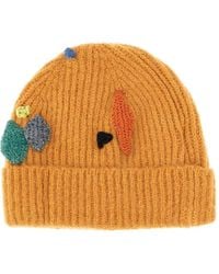 Exquisite J - Embroidered Ribbed Beanie Hat - Lyst