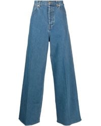 Gucci - Pressed-Crease Mid-Rise Wide-Leg Jeans - Lyst