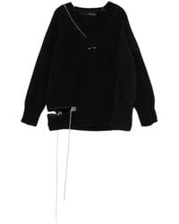 Isabel Benenato - Distressed V-Neck Sweater - Lyst