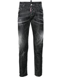 DSquared² - Slim Fit Faded Stretch Cotton Jeans - Lyst