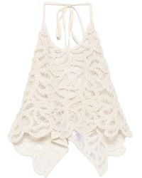 Patrizia Pepe - Crochet-Knit Beaded Top - Lyst