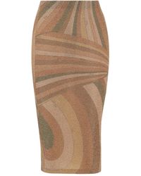 PUCCI - Iride Print Lamé Jersey Midi Skirt - Lyst