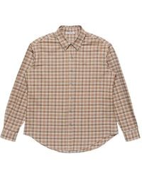 Acne Studios - Checked Cotton‑Linen Shirt - Lyst