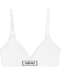 Versace - Bra With Logo Embroidery - Lyst