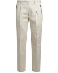Etro - Pleated Cotton Trousers - Lyst