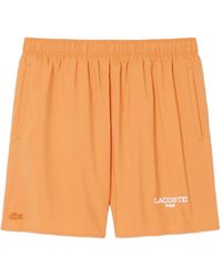 Lacoste - Short De Bain À Logo Brodé - Lyst