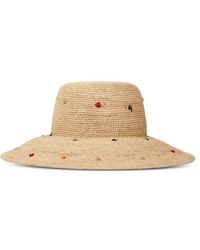Paul Smith - Raffia Hoed Met Stippen - Lyst