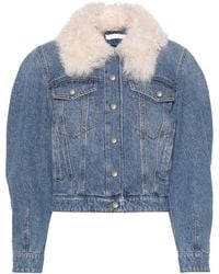 Chloé - Giacca Di Jeans Con Shearling - Lyst