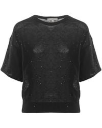 Antonelli - Sequin-Embellished Knit T-Shirt - Lyst