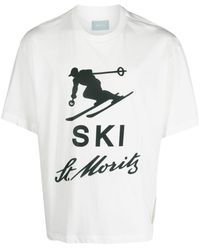 Bally - T-Shirt mit "Ski"-Print - Lyst