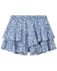 Isabel Marant - Short Jocadia À Volants Imprimé Fleuri - Lyst