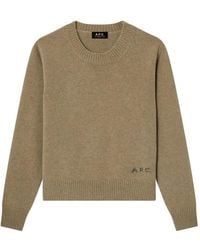 A.P.C. - Logo-Embroidered Wool Sweater - Lyst