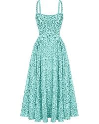 POST MERIDIEM - Sequin Corset Midi Dress - Lyst