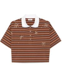 Sandro - Gestreiftes Cropped-Poloshirt - Lyst