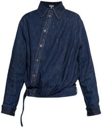Loewe - Draped Denim Shirt - Lyst