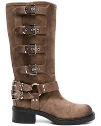 GISÉL MOIRÉ - Stiefel Mit Eckiger Kappe - Lyst
