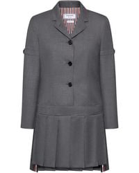 Thom Browne - Twill Pleated Mini Dress - Lyst