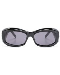 Givenchy - Engraved-logo Rectangular-frame Sunglasses - Lyst