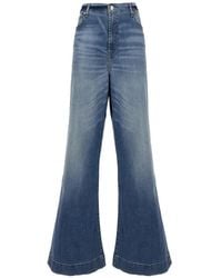 7 For All Mankind - Faded-Effect Wide-Leg Jeans - Lyst