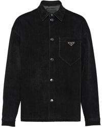 Prada - Hemdjacke Aus Baumwoll-Cord - Lyst
