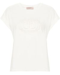 Twin Set - T-shirt en coton à logo brodé - Lyst