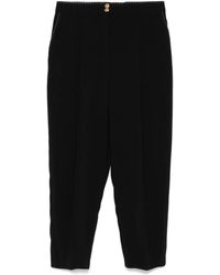Elisabetta Franchi - Hose aus Krepp mit Kontrastnähten - Lyst