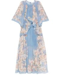 Zimmermann - Abito A Fiori Con Ruches - Lyst