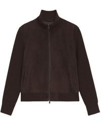 BOSS - Suede-Panelled Ribbed-Knit Jacket - Lyst