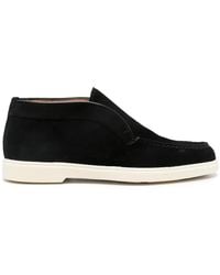 Santoni - Suede Slip-On Sneakers - Lyst