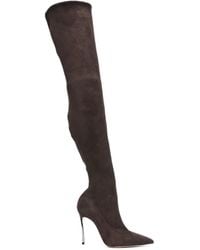 Casadei - 110 Mm Suède Overknee Laarzen - Lyst