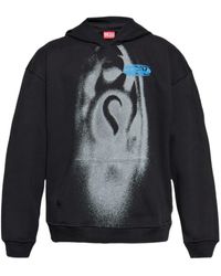 DIESEL - Sudadera con capucha y estampado gráfico - Lyst