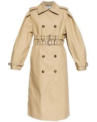 Ganni - Cotton Trench Coat With Belt - Lyst