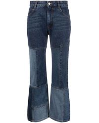 Chloé - Jeans crop svasati con design patchwork - Lyst
