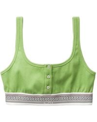 Versace - Ribbed Cotton-Jersey Bralette - Lyst