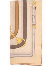 Gucci - Gg Supreme Belt-Print Scarf - Lyst