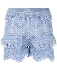 Genny - Knitted Frayed Shorts - Lyst
