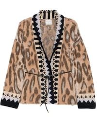 forte_forte - Leopard-Print Belted Cardigan - Lyst