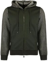 Moorer - Ribbed-Cuff Zip-Up Hoodie - Lyst
