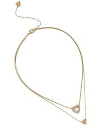 Guess - Layered Heart-Pendant Necklace - Lyst