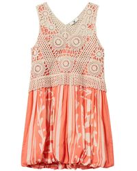 Twinset - Crochet-Detail Mini Dress - Lyst