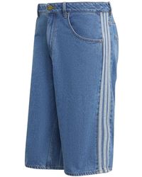 adidas - Short En Jean À Rayures Latérales - Lyst