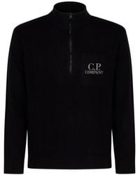 C.P. Company - Half-Zip Logo-Patch Sweater - Lyst
